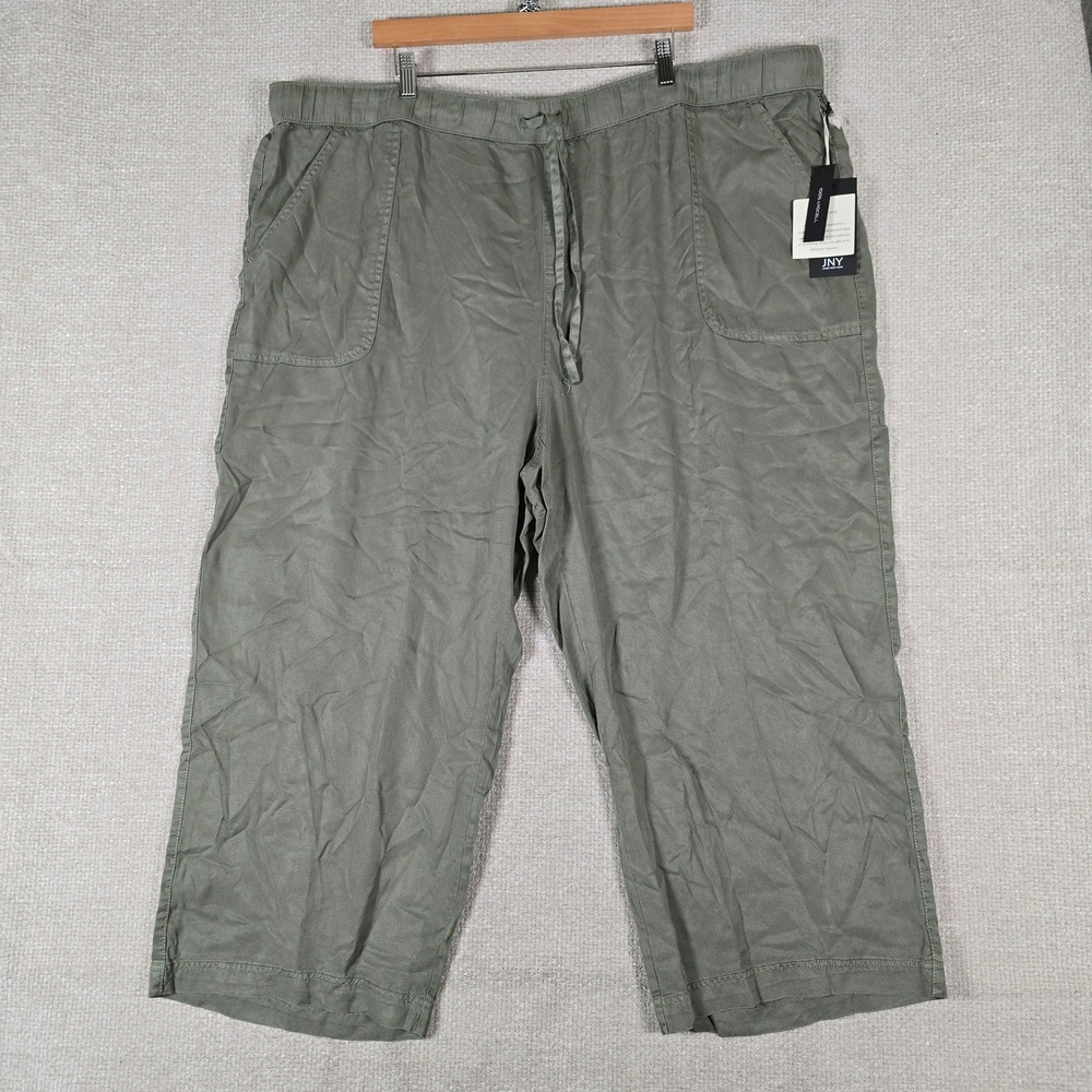 Jones New York Womens‎ Olive Green 100% Lyocell Cropped Drawstring Pants NWT 3X